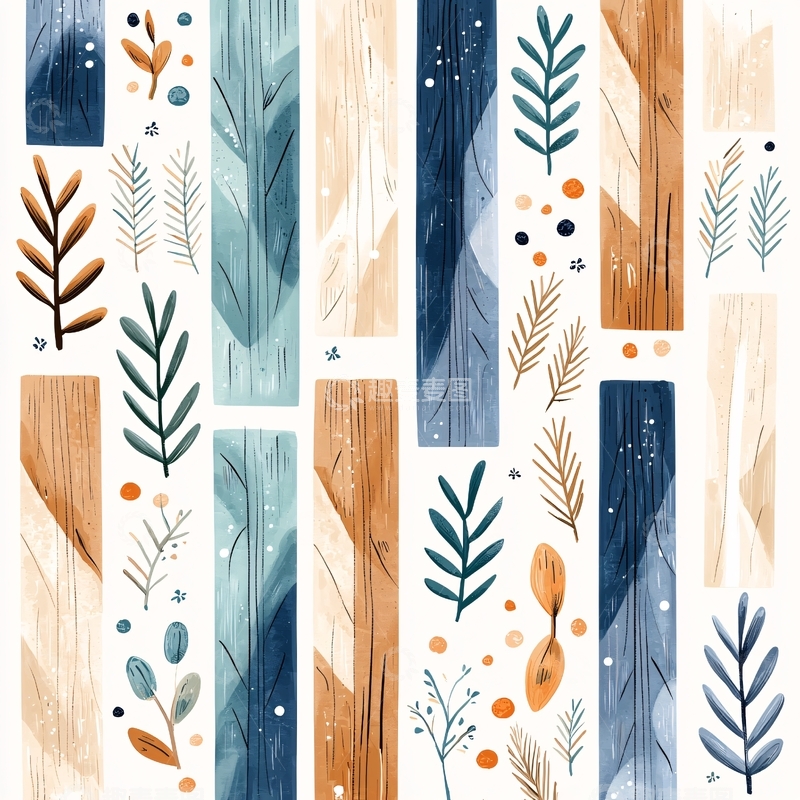 高清大图下载【趣麦麦图】秋日森林主题插画素材