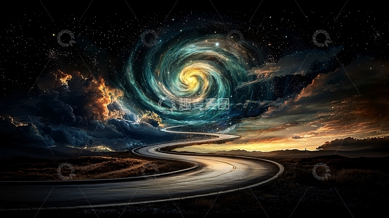 高清大图下载【趣麦麦图】通往星空的道路