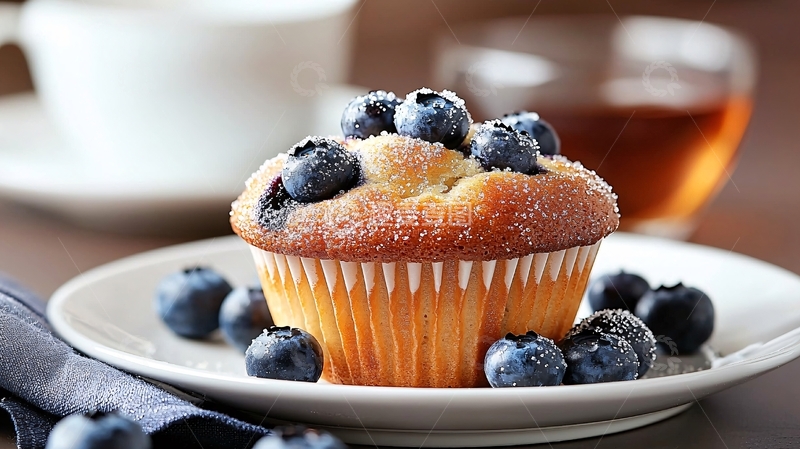 高清大图下载【趣麦麦图】蓝莓玛芬和咖啡