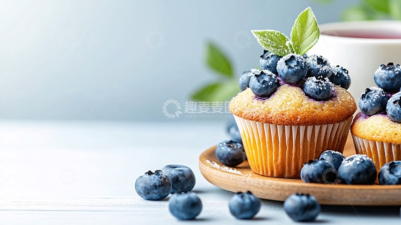 高清大图下载【趣麦麦图】蓝莓纸杯蛋糕