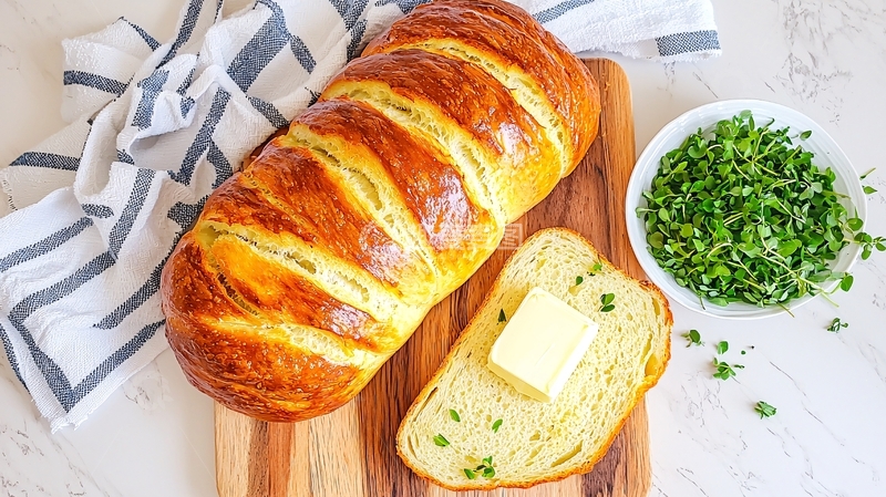 高清大图下载【趣麦麦图】金黄诱人的大蒜面包