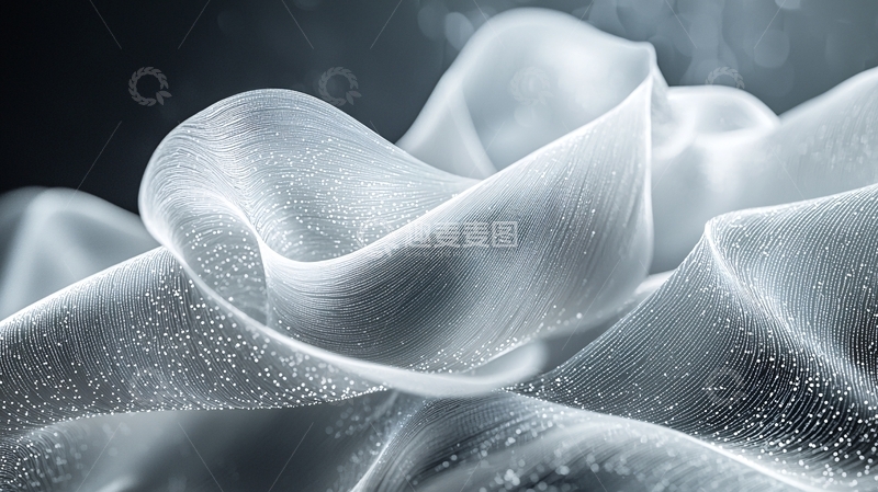 高清大图下载【趣麦麦图】轻盈飘逸的白色薄纱