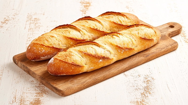 高清大图下载【趣麦麦图】法棍面包在木板上