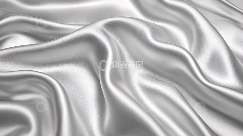 高清大图下载【趣麦麦图】银色丝绸的波浪纹理