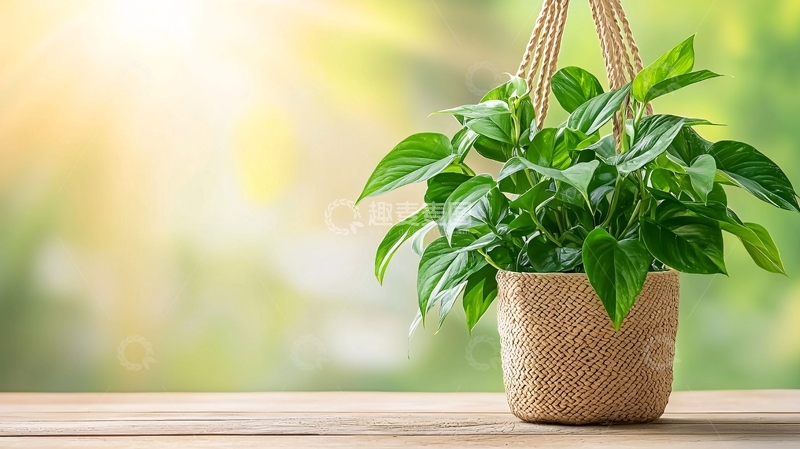 高清大图下载【趣麦麦图】悬挂盆栽清新绿植