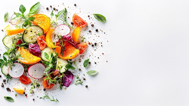 高清大图下载【趣麦麦图】色彩鲜艳的蔬菜沙拉
