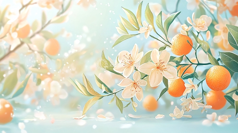 高清大图下载【趣麦麦图】橙子花开的清新意境