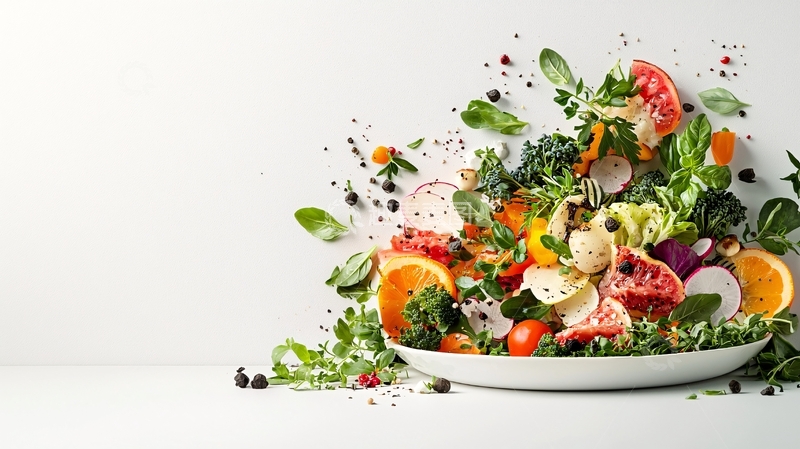 高清大图下载【趣麦麦图】色彩缤纷的健康沙拉