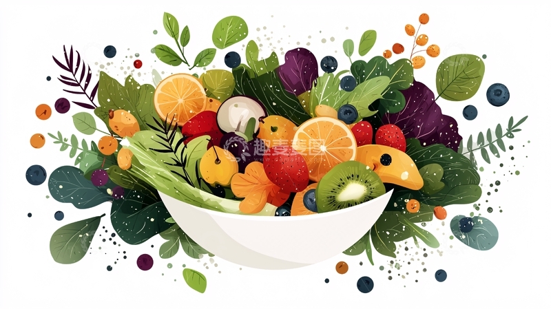 高清大图下载【趣麦麦图】色彩鲜艳的健康水果沙拉