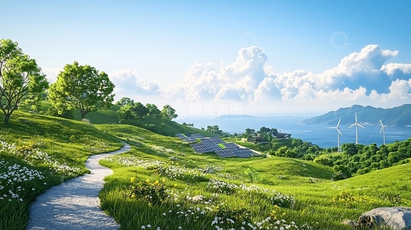 高清大图下载【趣麦麦图】生机盎然的绿色山丘