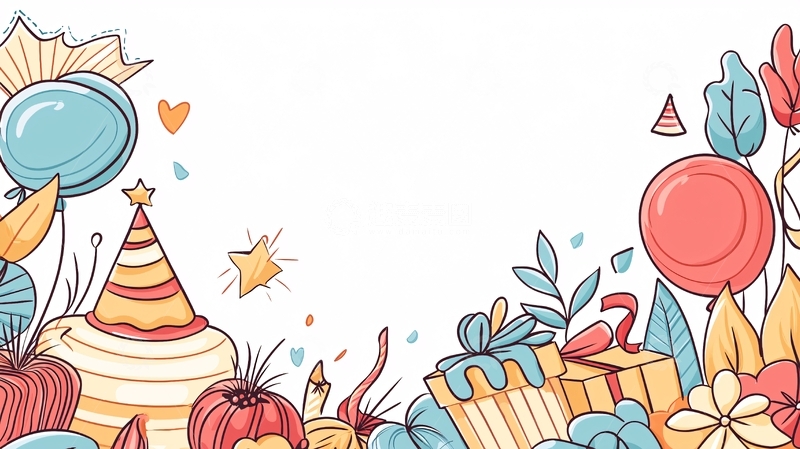 高清大图下载【趣麦麦图】庆祝生日的装饰元素