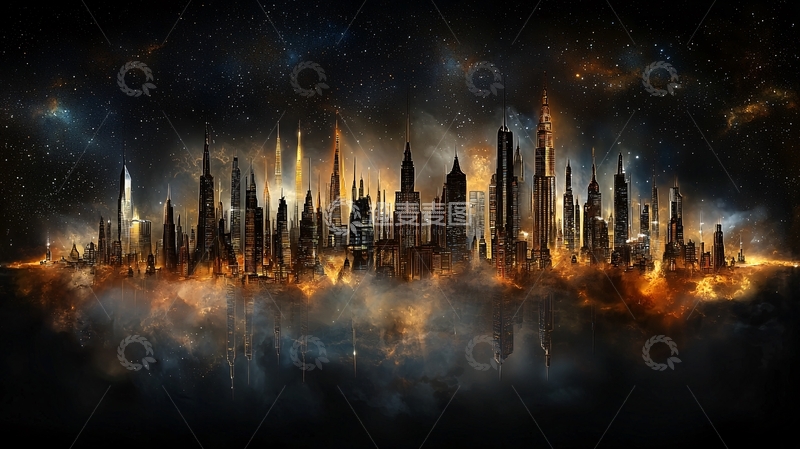 高清大图下载【趣麦麦图】末日城市天际线