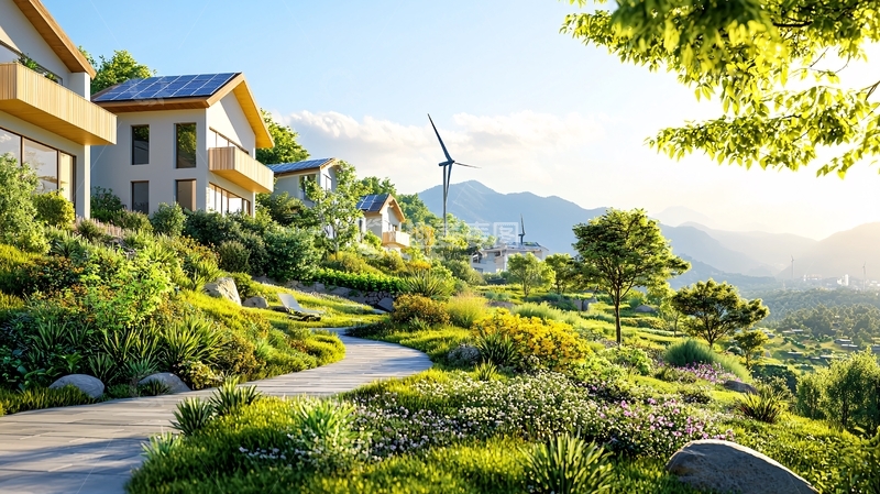 高清大图下载【趣麦麦图】绿色能源和谐家园