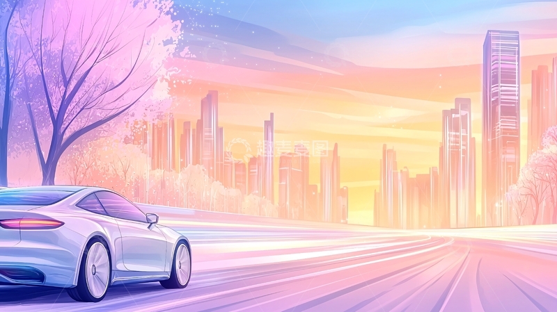 高清大图下载【趣麦麦图】梦幻城市汽车场景