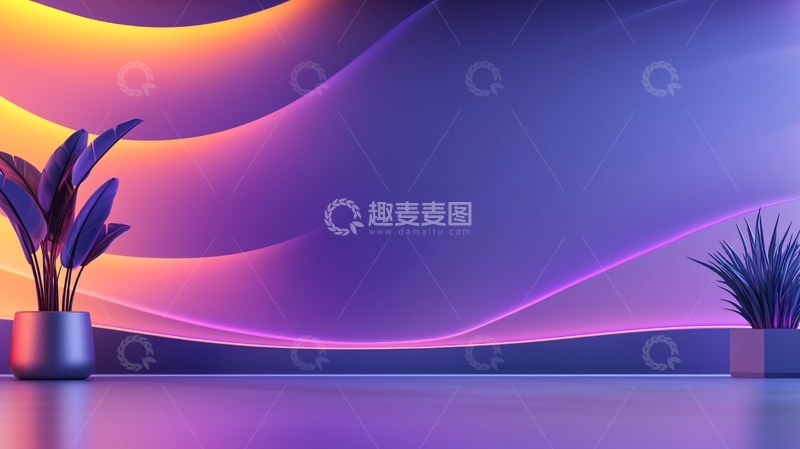 高清大图下载【趣麦麦图】紫色光晕的植物背景