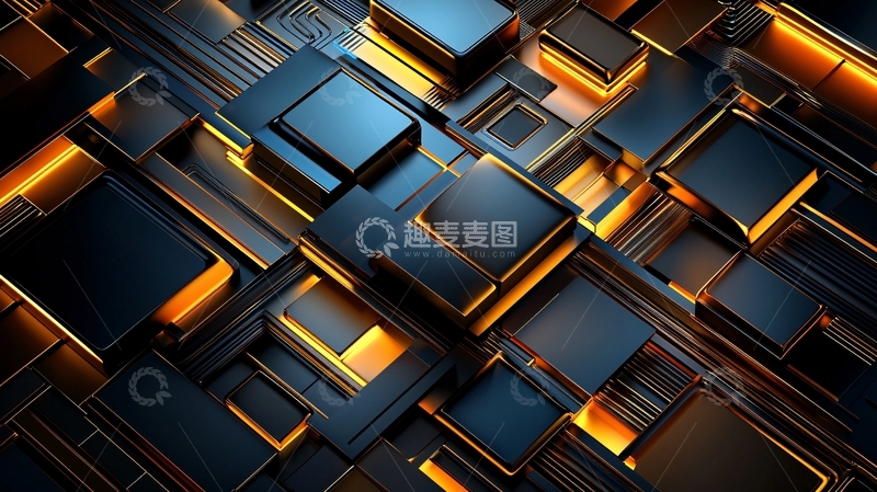 高清大图下载【趣麦麦图】科技感金属方块阵列