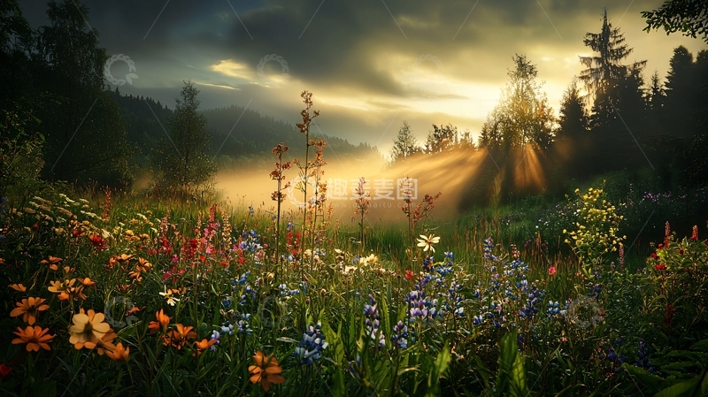 高清大图下载【趣麦麦图】阳光穿透云层