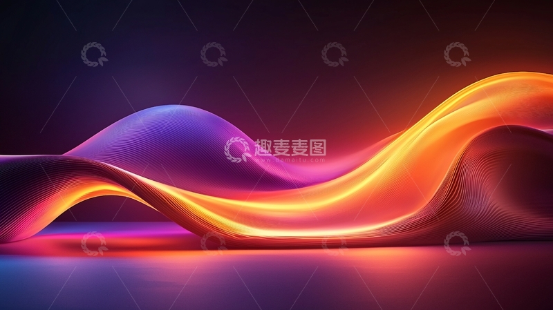 高清大图下载【趣麦麦图】渐变光线波浪流动背景