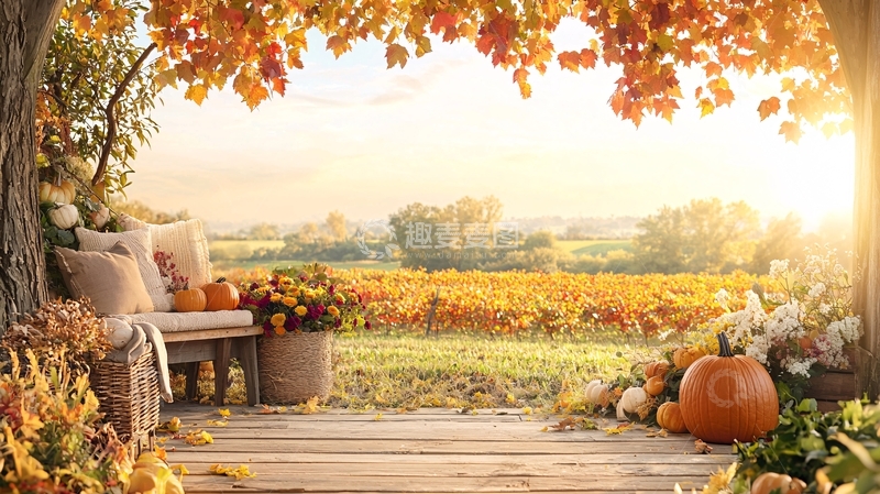 高清大图下载【趣麦麦图】秋日暖阳下的田园风光