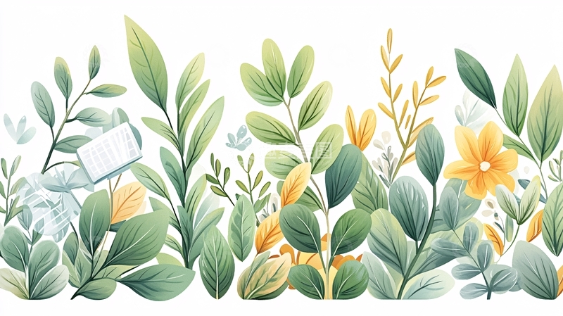 高清大图下载【趣麦麦图】清新植物花卉边框图案