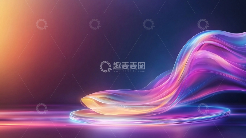 高清大图下载【趣麦麦图】绚丽光线流动抽象背景