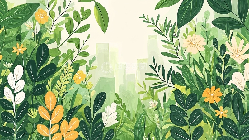 高清大图下载【趣麦麦图】绿意盎然的花园背景