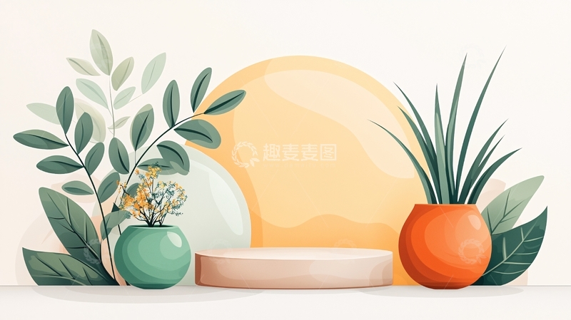 高清大图下载【趣麦麦图】清新淡雅的植物背景