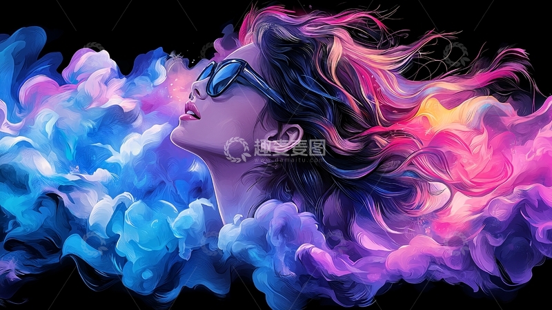 高清大图下载【趣麦麦图】酷炫女性侧脸