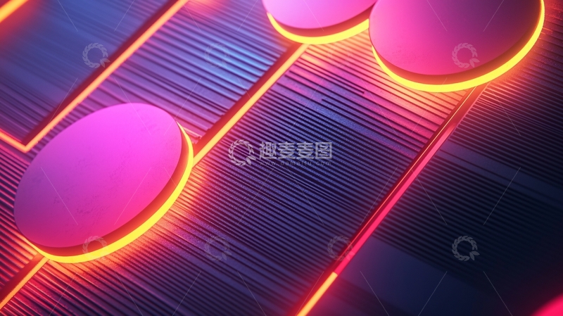 高清大图下载【趣麦麦图】霓虹灯效果几何线条背景