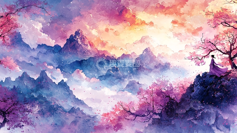 高清大图下载【趣麦麦图】唯美梦幻山水云彩