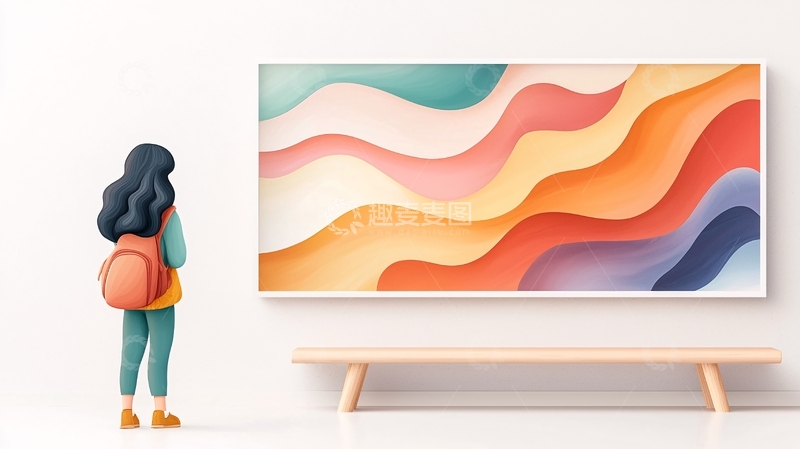 高清大图下载【趣麦麦图】女性欣赏抽象艺术画
