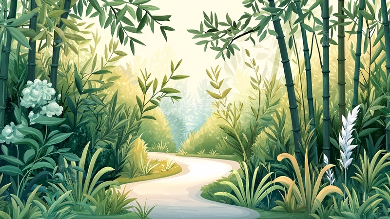 高清大图下载【趣麦麦图】绿色竹林小路