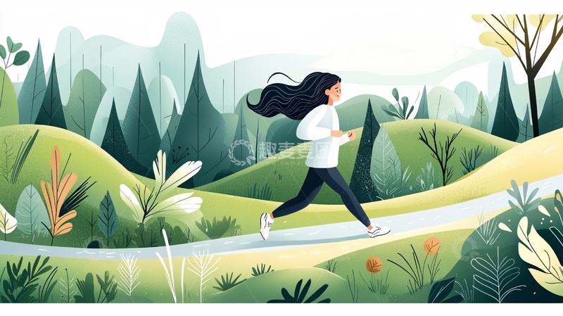 高清大图下载【趣麦麦图】跑步的女孩高清图片