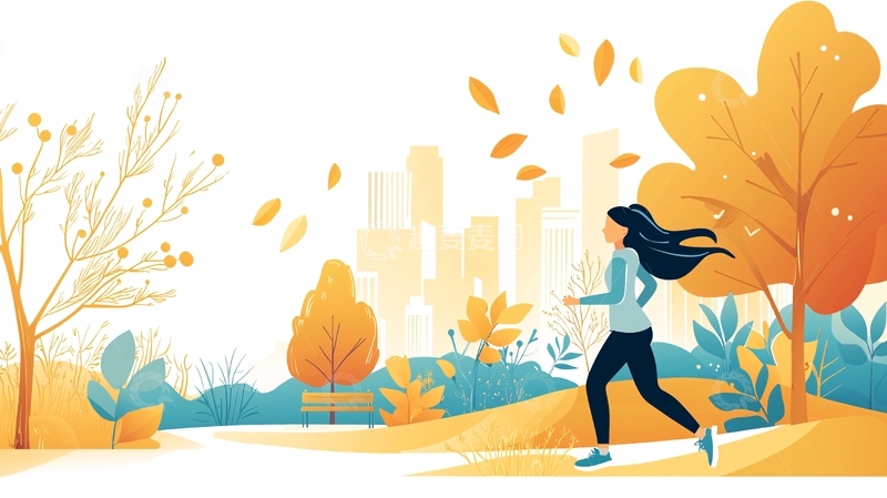 高清大图下载【趣麦麦图】秋季跑步的女子