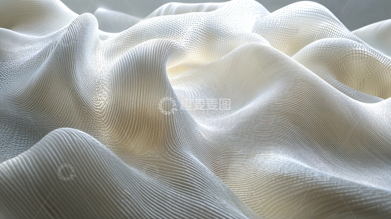高清大图下载【趣麦麦图】白色褶皱面料纹理背景