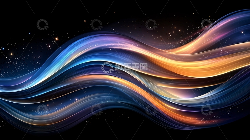 高清大图下载【趣麦麦图】宇宙波浪光效背景图