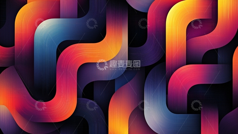 高清大图下载【趣麦麦图】抽象波浪线条背景图案