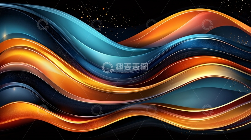 高清大图下载【趣麦麦图】抽象波浪线条背景素材