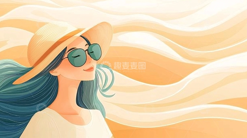 高清大图下载【趣麦麦图】戴帽子阳光下的女性