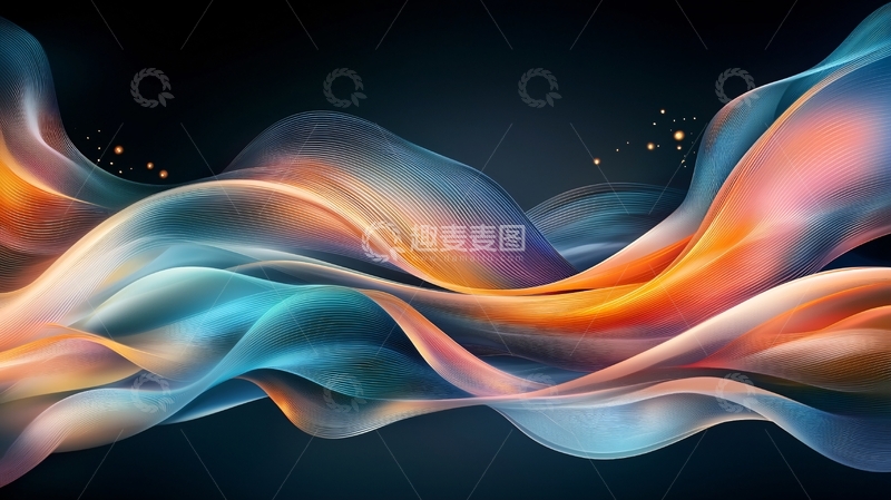 高清大图下载【趣麦麦图】抽象波浪线条艺术背景