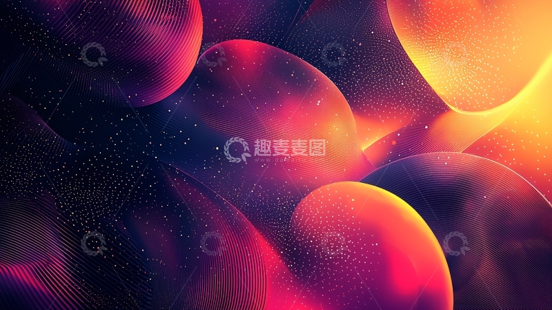 高清大图下载【趣麦麦图】抽象色彩球体背景图