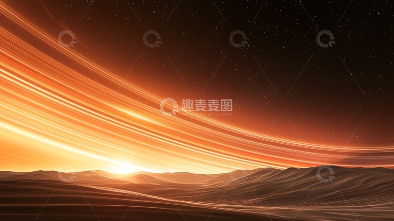 高清大图下载【趣麦麦图】沙漠星空流光效果背景图