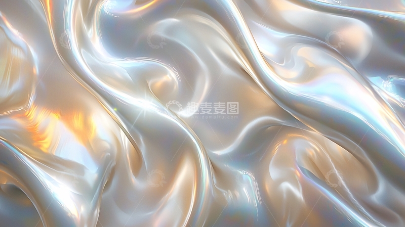 高清大图下载【趣麦麦图】流动金属质感抽象背景