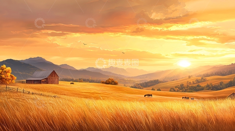 高清大图下载【趣麦麦图】秋日田园风光97