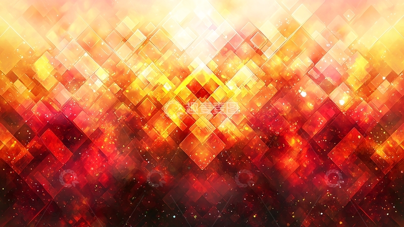 高清大图下载【趣麦麦图】火焰方块抽象背景