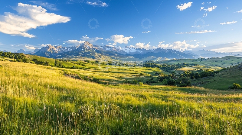高清大图下载【趣麦麦图】雪山草原风光