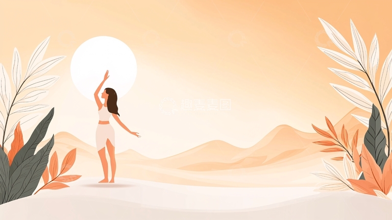 高清大图下载【趣麦麦图】沐浴阳光下的女子