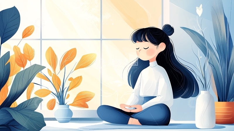 高清大图下载【趣麦麦图】冥想的女孩高清图片