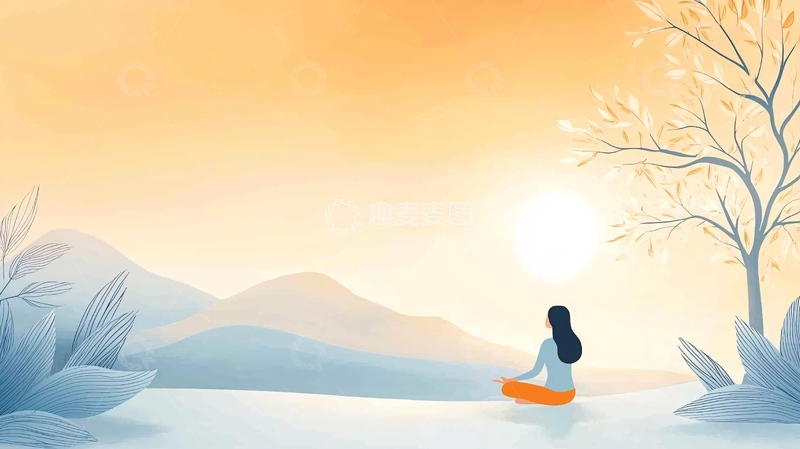 高清大图下载【趣麦麦图】湖边冥想的女性