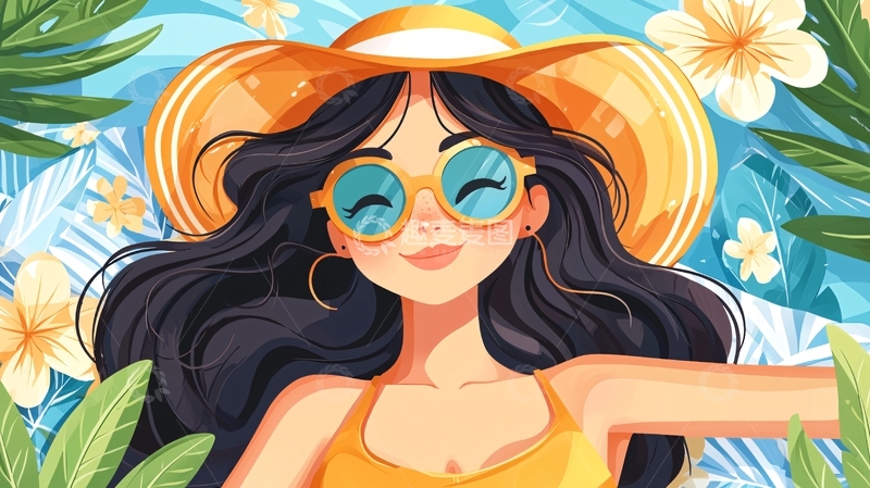 高清大图下载【趣麦麦图】躺在阳光下的女孩